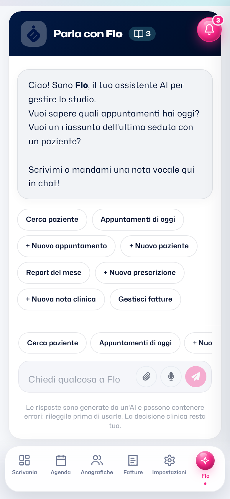 La chat con Flo sul telefono