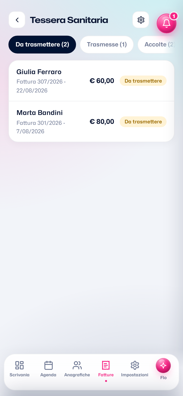 La sezione Tessera Sanitaria sullo smartphone