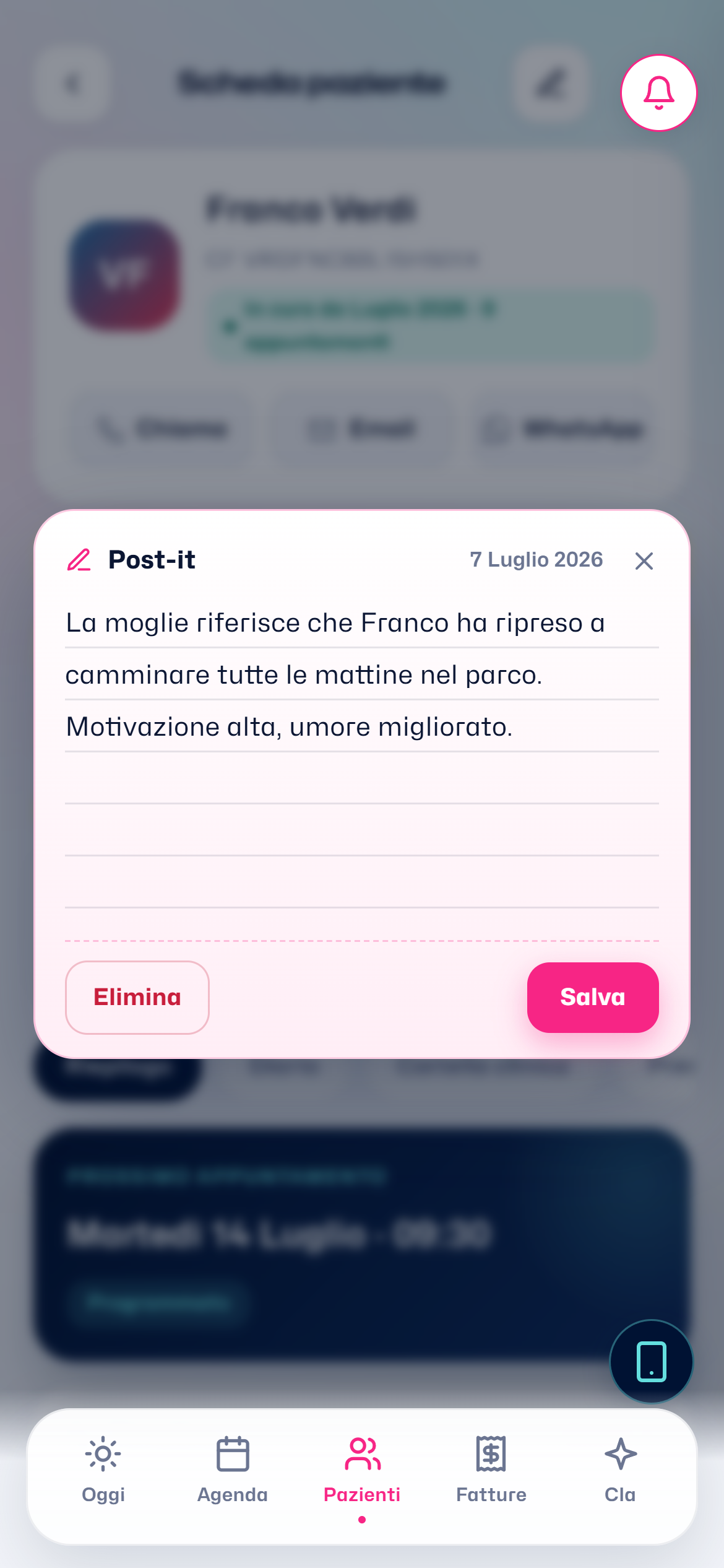 Una nota rapida sulla pagina Oggi