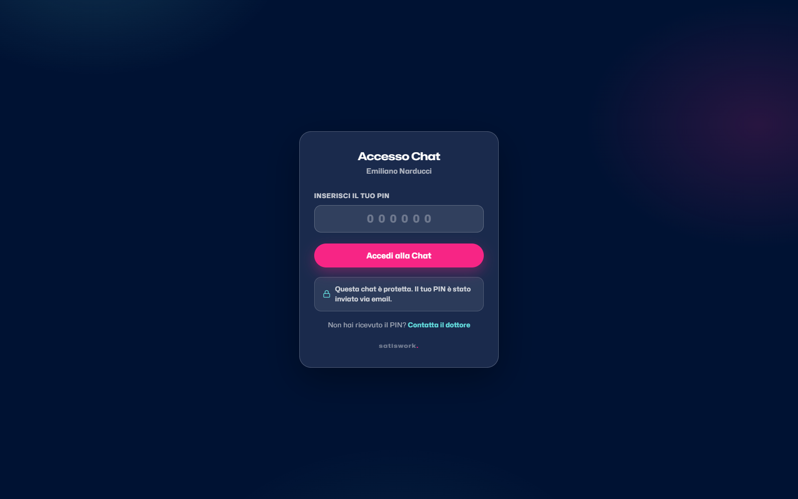 Portale paziente — accesso con PIN
