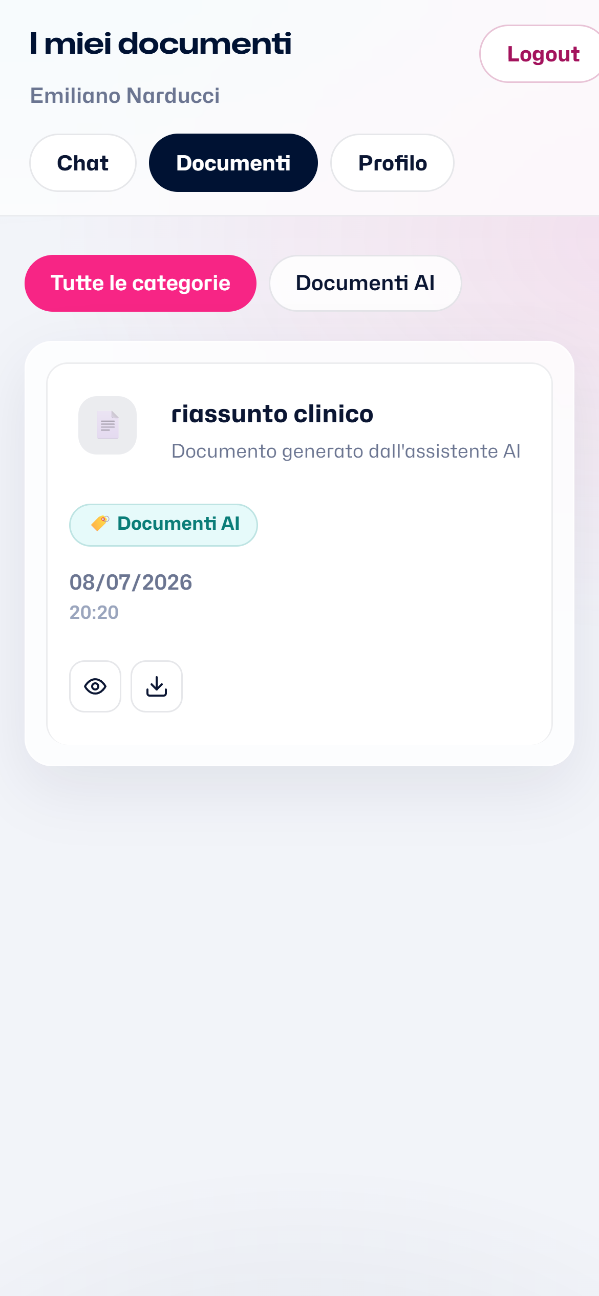 I documenti condivisi nel portale del paziente