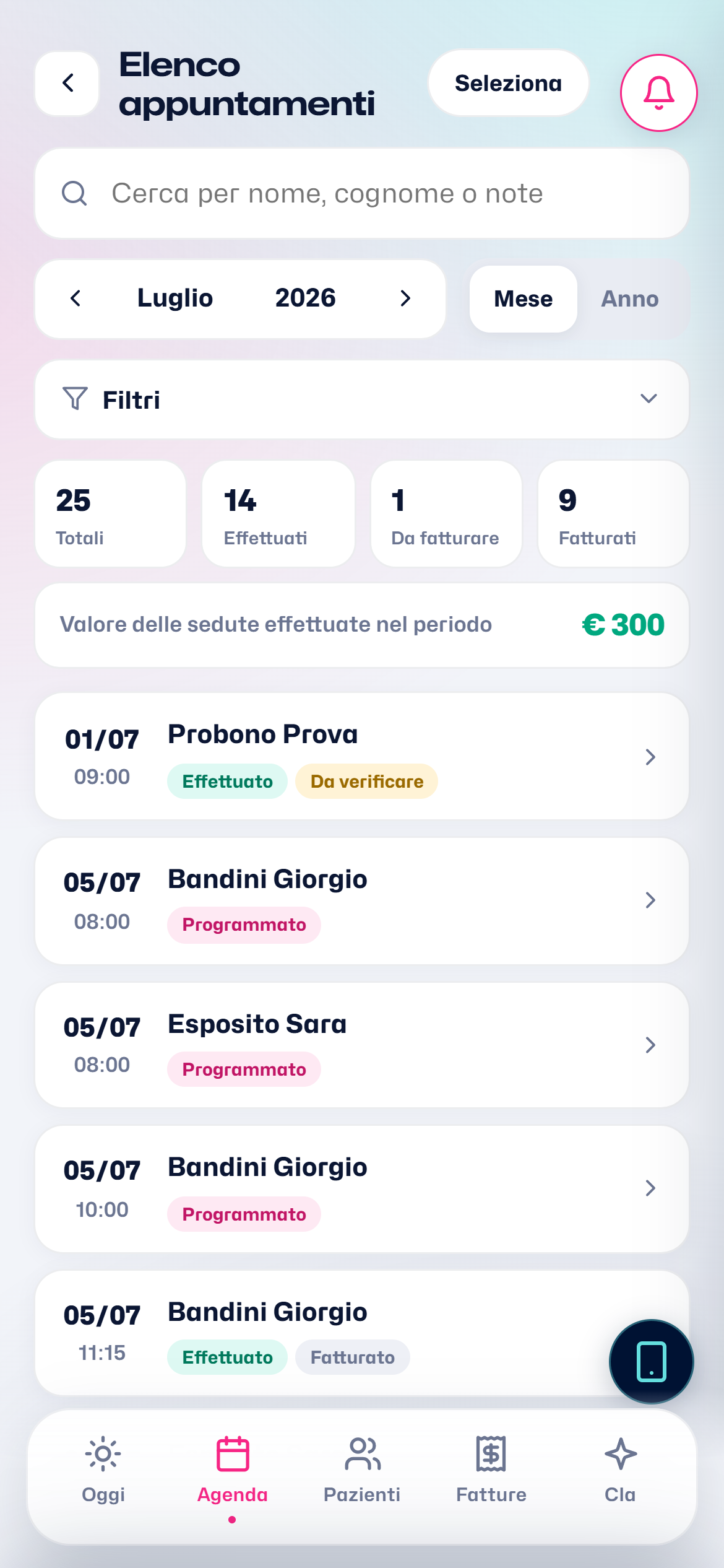 Gli appuntamenti con lo stato di conferma